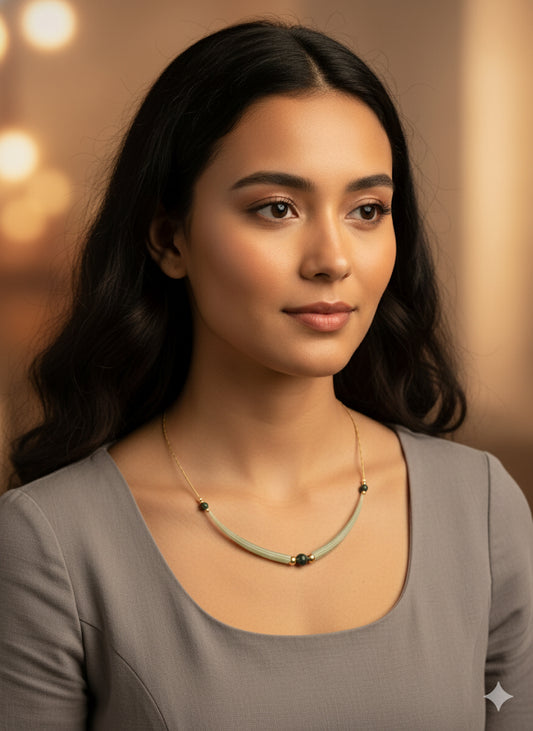 Genuine Guatemalan Jadeite Necklace with Dentalium Sea shell by Jade Maya