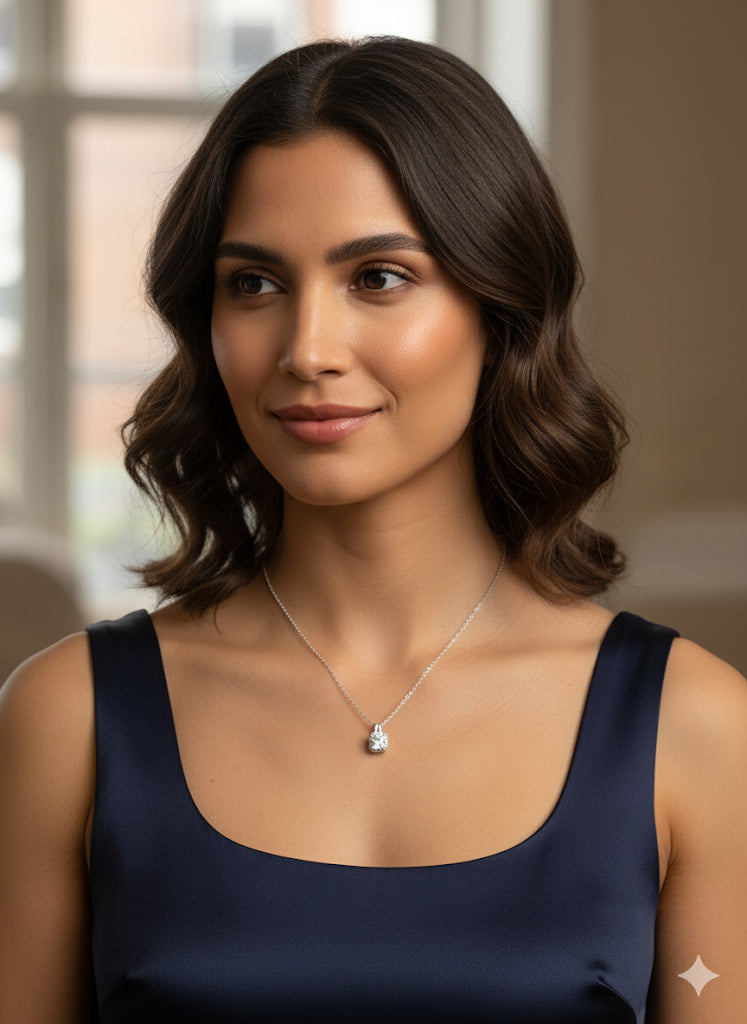 Brilliant Sparkle: 1 Carat D Color Moissanite Solitaire Necklace