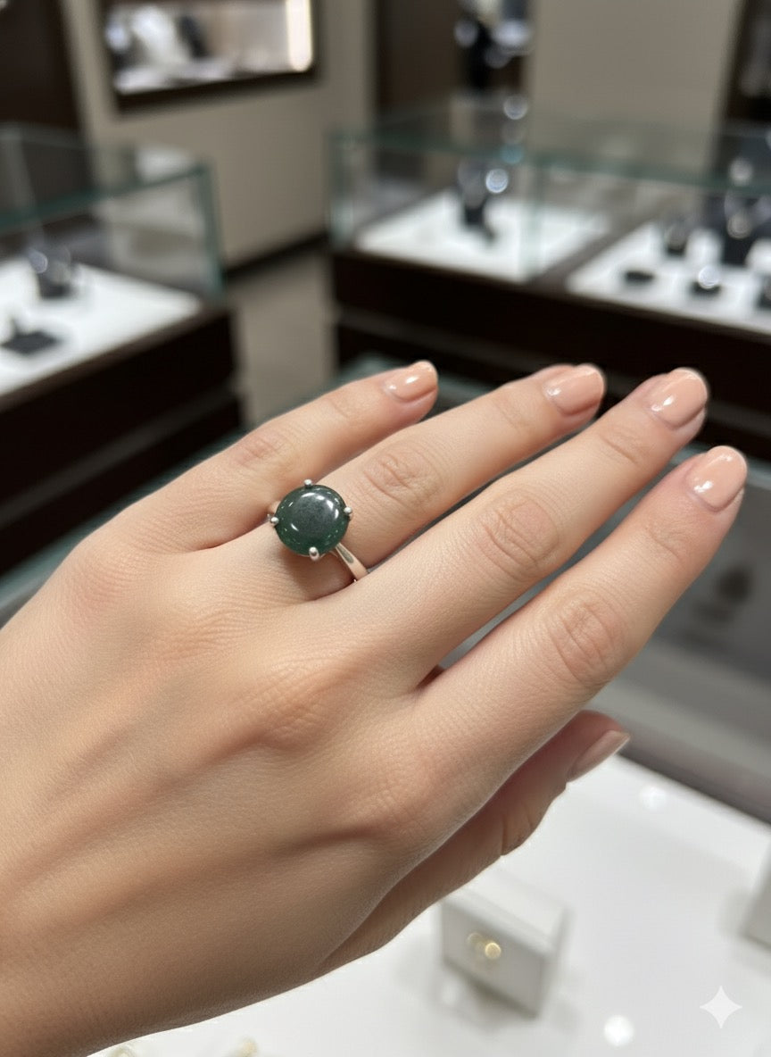 Genuine Guatemalan Jadeite Genuine Guatemalan Jadeite Traslucid Olmec blue Jade Ring   by Jade Maya Ring   by Jade Maya