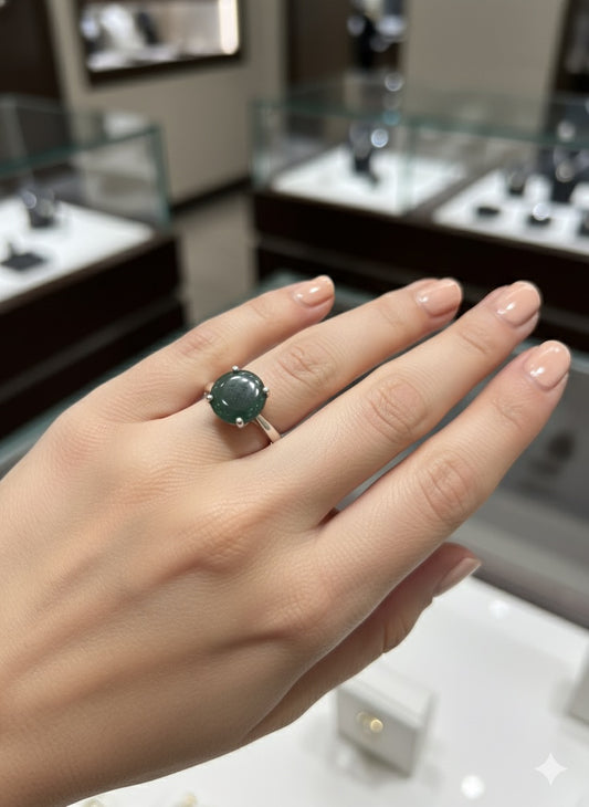 Genuine Guatemalan Jadeite Genuine Guatemalan Jadeite Traslucid Olmec blue Jade Ring   by Jade Maya Ring   by Jade Maya