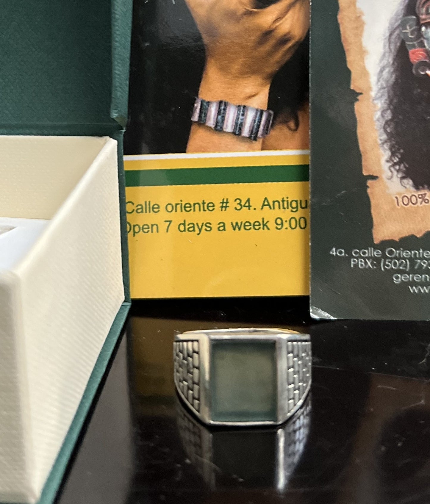 Certified New Mens Green/Blackish Jade Sterling Silver Ring Jade Maya