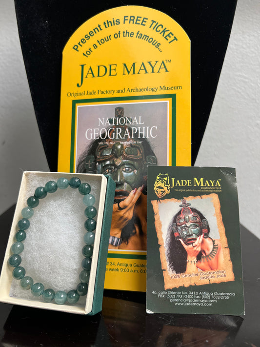 Very Special High Quality Jadeite Beaded Bracelet by Jade Maya