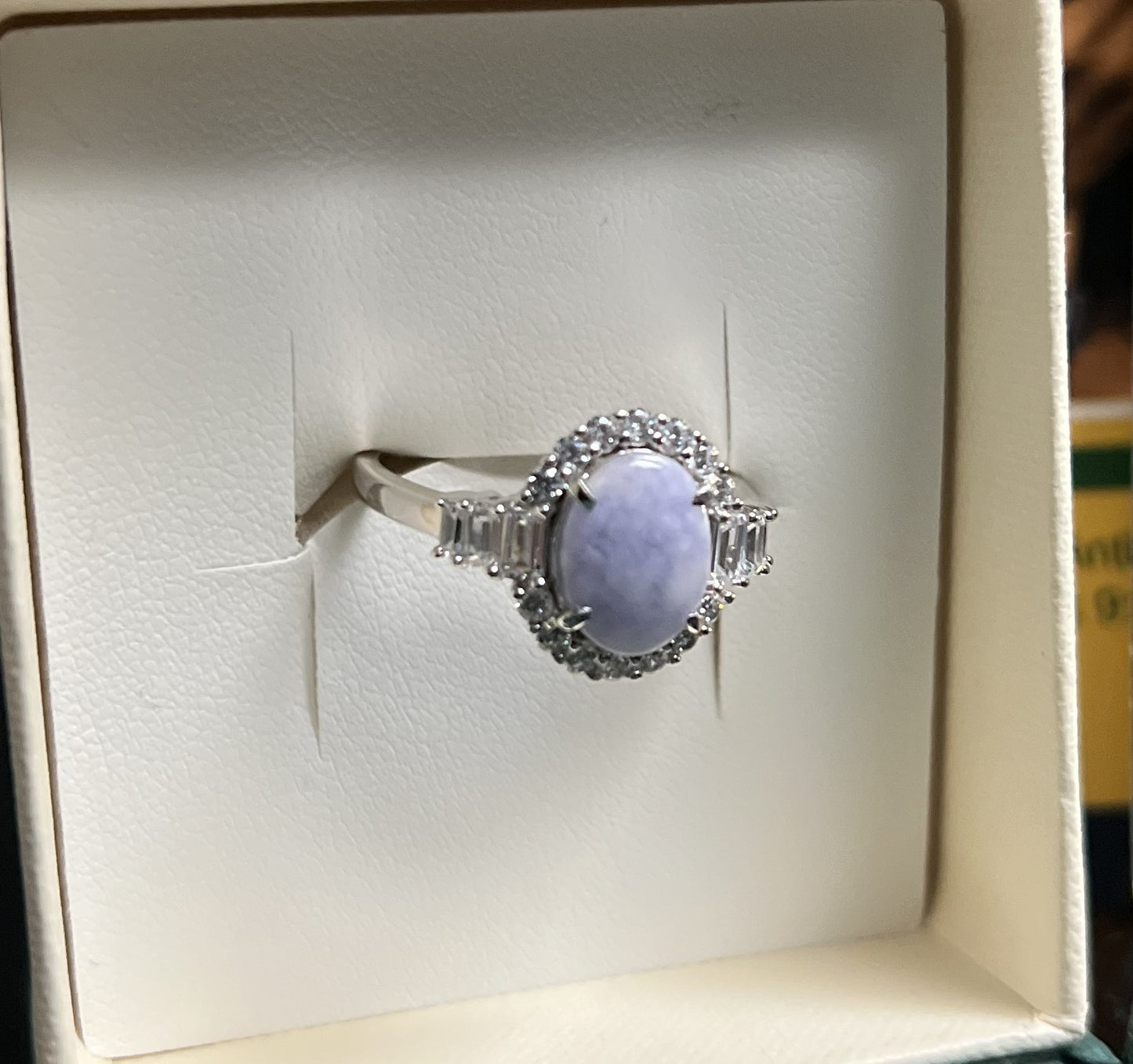 Guatemalan jadeite ring set in a sterling silver, from the company Jade Maya.