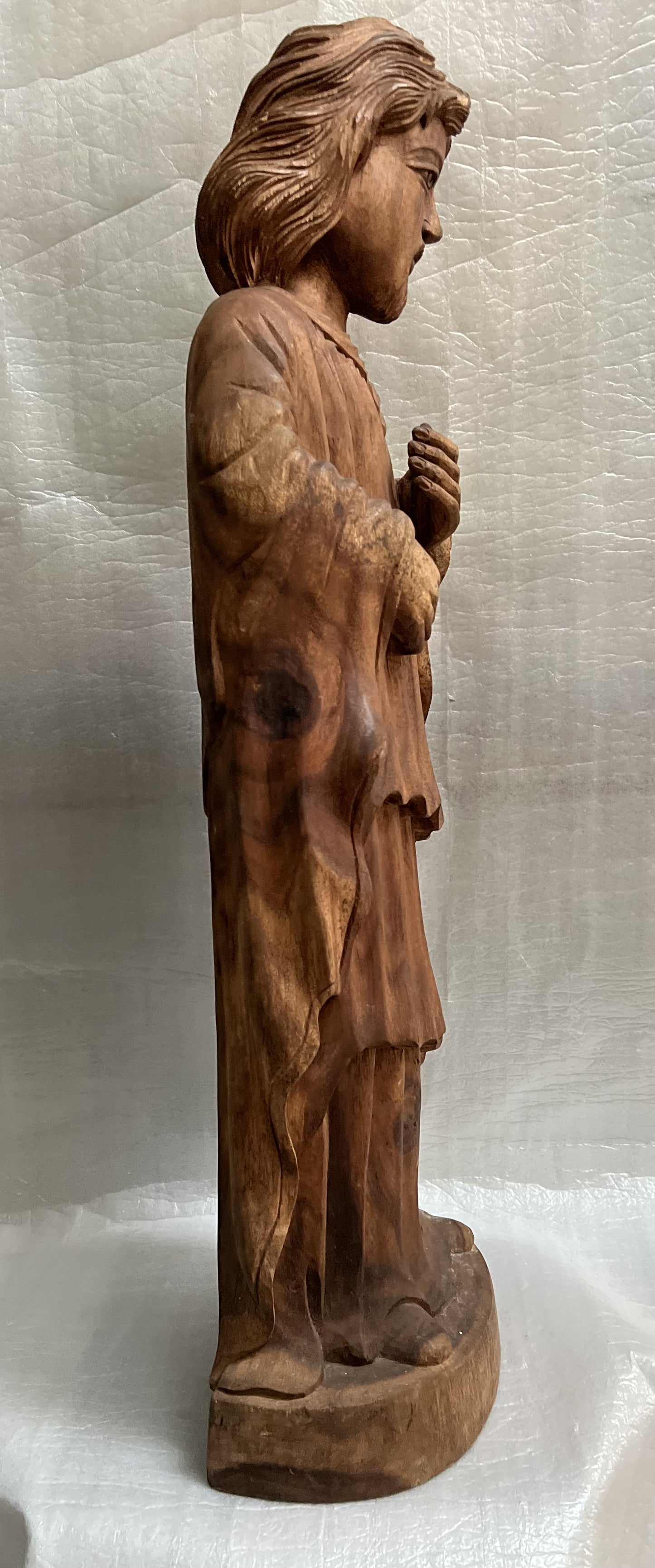 Vintage Hand-Carved Wooden Jesus Christ Statue – 30” Church Figure – Antigua