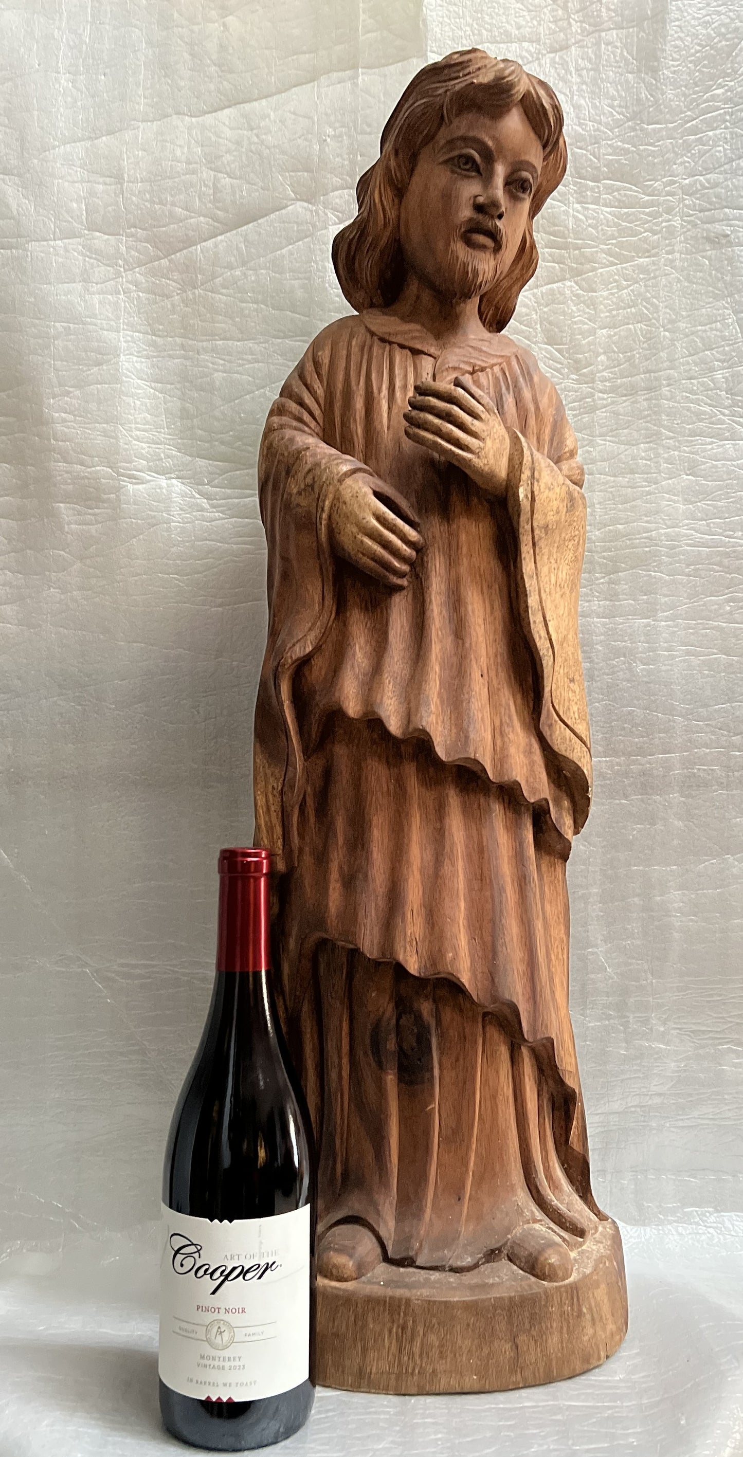 Vintage Hand-Carved Wooden Jesus Christ Statue – 30” Church Figure – Antigua
