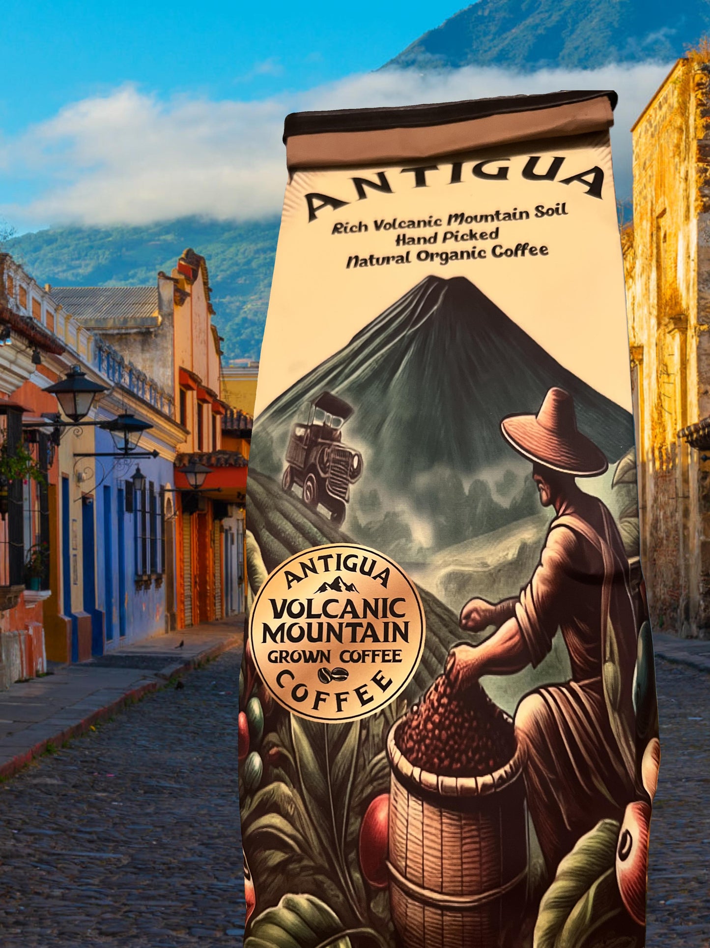 Antigua Organic Coffee Medium Roast 12oz Bag Whole Bean