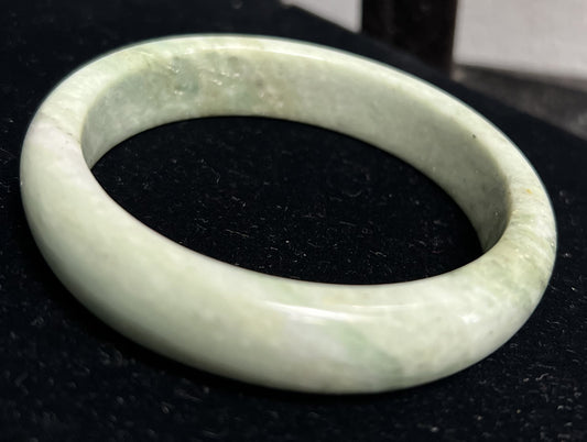 Antigua Guatemala Jadeite Jade Bangle Bracelet Mix of Lighter  Green Hues