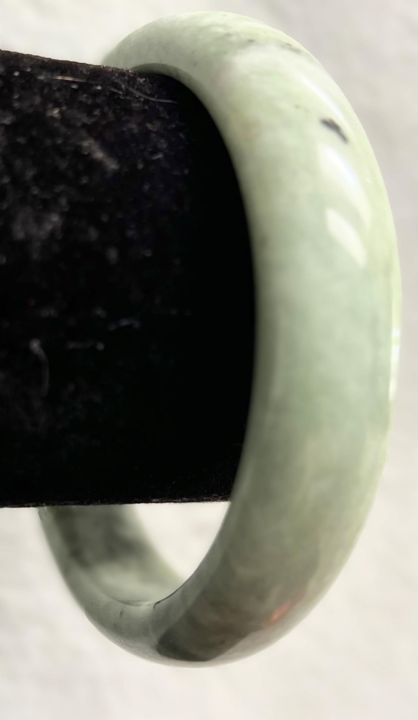 Antigua Guatemala Jadeite Jade Bangle Bracelet Mix of Lighter  Green Hues